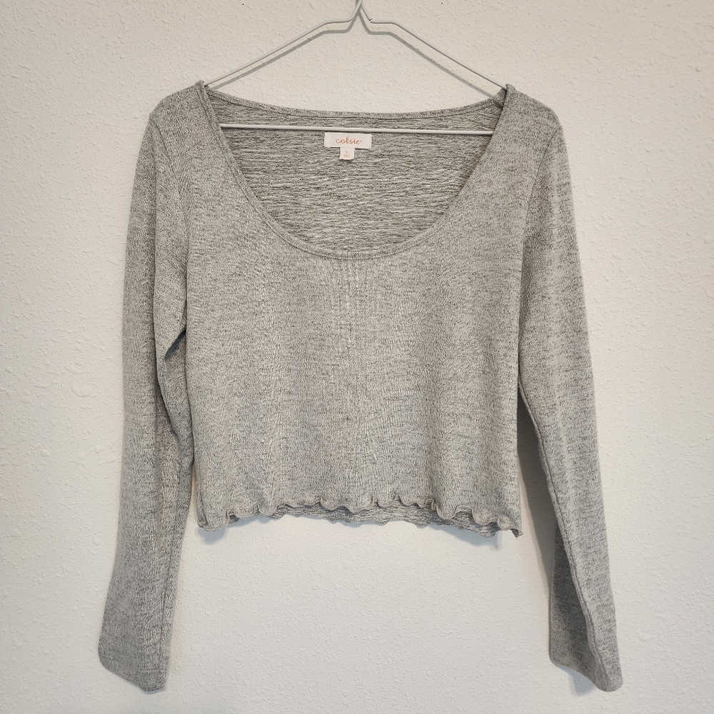 Colsie Gray Pajama Crop Top